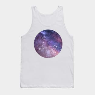 Pisces Sign in the Dark Pink Starry Night Sky Tank Top